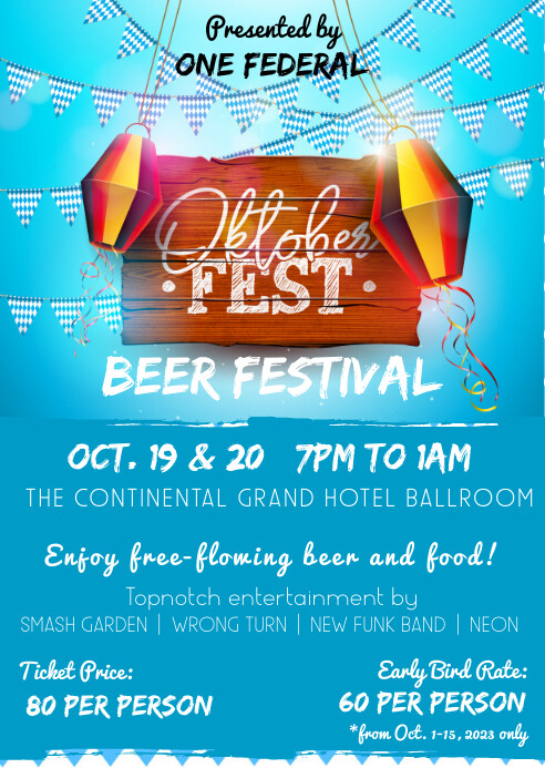 OKTOBERFEST | Hotel Club Bar Event Flyer A6 template